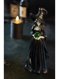 POLYRESIN BLACK WITCH 12CM X 9CM X 33CM