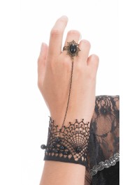 SET COLLIER RAS DE COU + BRACELET AVEC BAGUE DENTELLE 