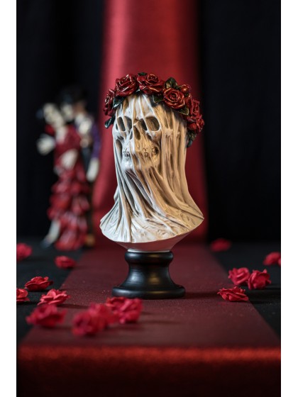 BUSTE TOTENKOPF MIT KRONE DIA 17.5CM X 35.5CM