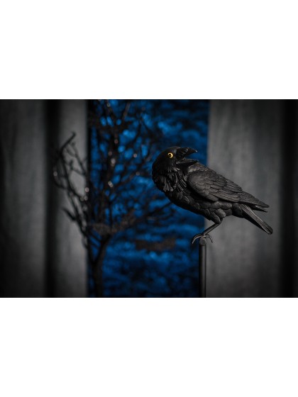 RESIN BLACK RAVEN ON BASE 15CM X 21CM X 44CM