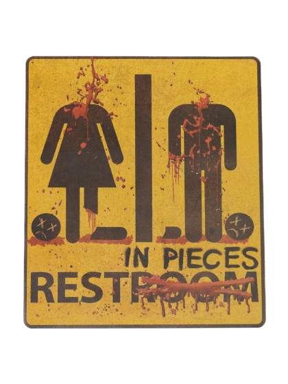 RESTROOM DOOR HALLOWEEN STICKER 43CM X 30CM