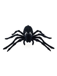 ARAIGNEE SQUELETTE NOIRE FLOQUEE 22CM X 13CM