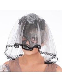 MASKE TOTENKOPF MIT VOILE AUS BRAUT 
