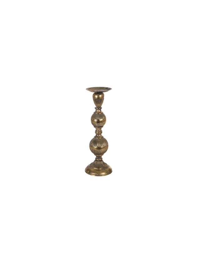 KERZENLEUCHTER METALL GOLD EFFEKT VERWITTERT DIA 13CM X 43CM