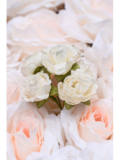 BUNCH OF 6 WHITE PEONIES 9CM X 5CM X 14CM