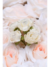 BUNCH OF 6 WHITE PEONIES 9CM X 5CM X 14CM
