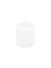 WHITE FLUTED PILLAR CANDLE DIA 7CM X 7.5CM