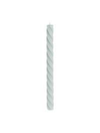 SET 2 SAGE GREEN SPIRAL TAPER CANDLES DIA 2.2CM X 26CM