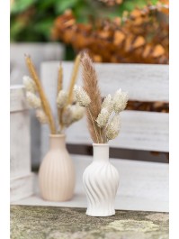 MINI WHITE CERAMIC TWISTED VASE DIA 4.5CM X 8.5CM