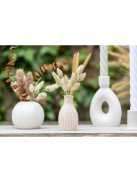 MINI VASE CERAMIQUE STRIE ROSE NUDE DIA 4.5CM X 8.5CM