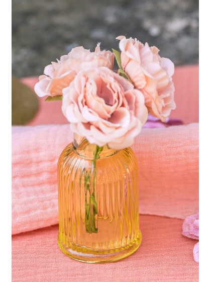 MINI YELLOW STRIPED VASE BALLADE DIA 4.3CM X 7.4CM