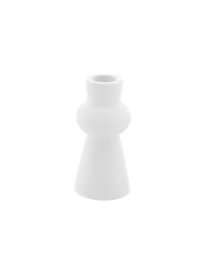 KERZENLEUCHTER KERAMIK HAUT WEISS DIA 5.8CM X 12.4CM