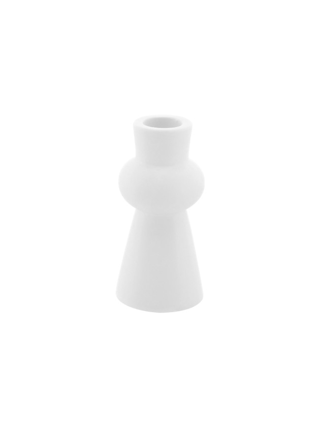 KERZENLEUCHTER KERAMIK HAUT WEISS DIA 5.8CM X 12.4CM