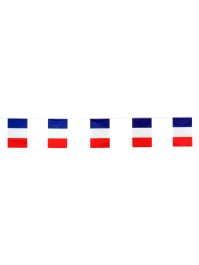GUIRLANDE 5M DE 10 DRAPEAUX FRANCE 5M / DRAPEAU 20CM X 30CM