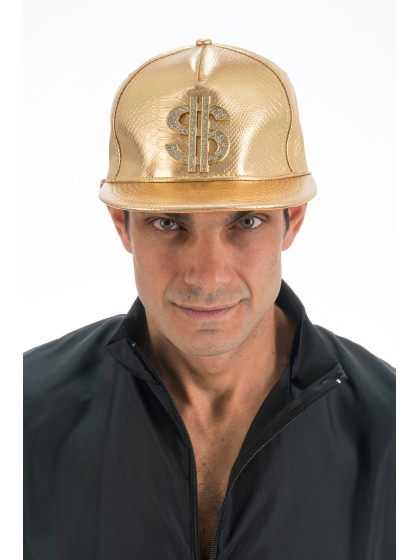 SCHIRMMÜTZE $ RAPPER GOLD Einheitsgröße