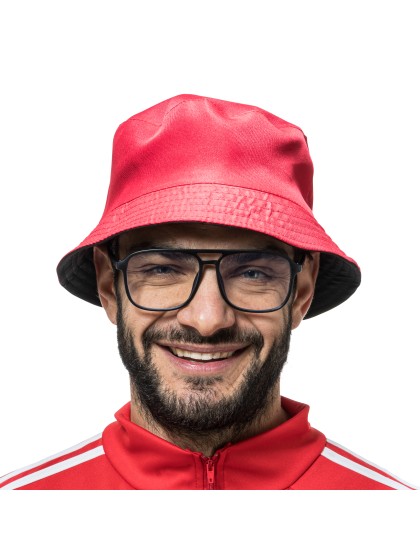 SET RAPPER 2 TEILE: SCHLAPPHUT WENDBAR SCHWARZ UND ROT MIT BRILLE Einheitsgröße