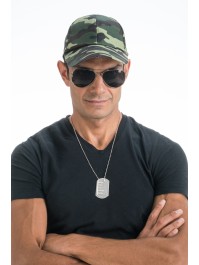 SET SOLDAT ARMY 3 TEILE: SCHIRMMÜTZE BRILLE HALSKETTE Einheitsgröße