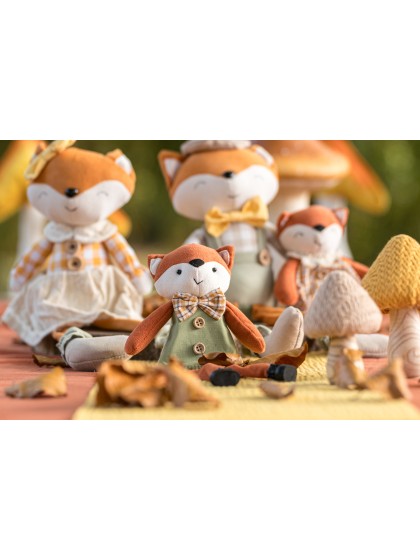 RENARD ASSIS TISSU VICHY - 2 MOD ASS FILLE GARCON 6CM X 10CM X 27CM