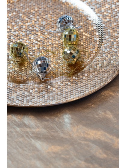 BOX AUS 12 MINI-DISKOKUGELN GOLD DIA 3CM X 3CM