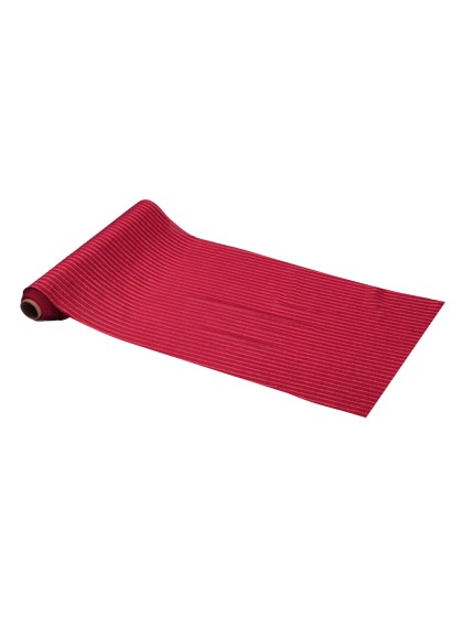 TISCHLÄUFER SAMT  ROT GOLD 28CM X 3M