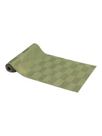 TABLE RUNNER SAGE GREEN GOLD PLEATED VELVET 28CM X 3M
