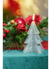BOUGIE SAPIN VERT SAUGE FINITION RUSTIQUE 12CM X 12.7CM X 15.4CM HT