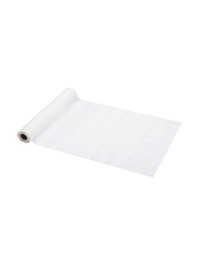 WHITE FABRIC TABLE RUNNER CRYSTALIN 28CM X 3M