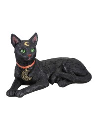 CHAT NOIR POLYRESINE 31CM X 18CM X 18CM