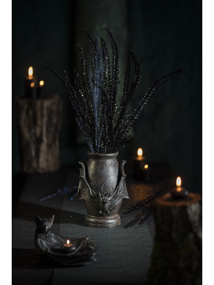 POLYRESIN SNAKE TEXTURED VASE WITH BATS DIA 19CM X 26CM