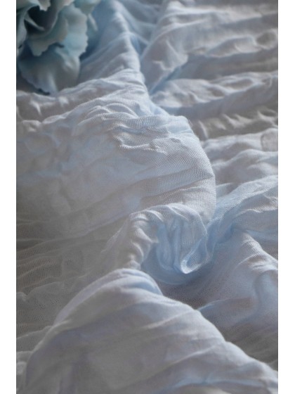 STEEL BLUE XL GAUZE TABLE RUNNER 90CM X 3M
