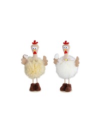 HUHN HUMORISTIQUE KUNSTFELL GM 2 SORT. CA. 11CM X 7CM X 21CM