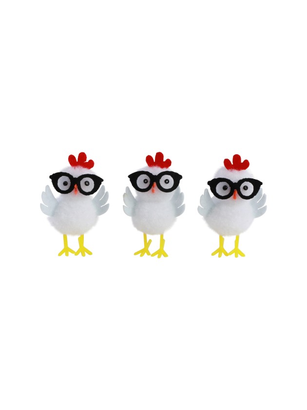 3 POULETTES WEISS BRILLE 3.5CM X 3CM X 5CM