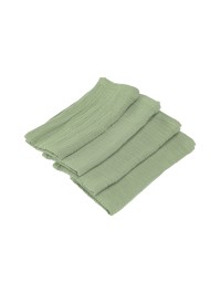 4 SAGE GREEN EMBOSSED COTTON NAPKINS 40CM X 40CM