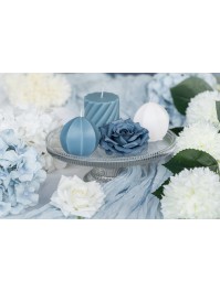 4 TETES DE ROSE BLEU DENIM DIA 9.5CM X 5.5CM