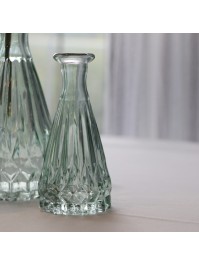 MINI SAGE GREEN GLASS ALEXANDRINE VASE DIA 5CM X 10.7CM