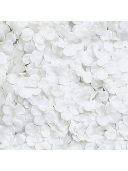 PANNEAU FLORAL FLEURS HORTENSIA BLANC 60CM X 40CM X 5CM