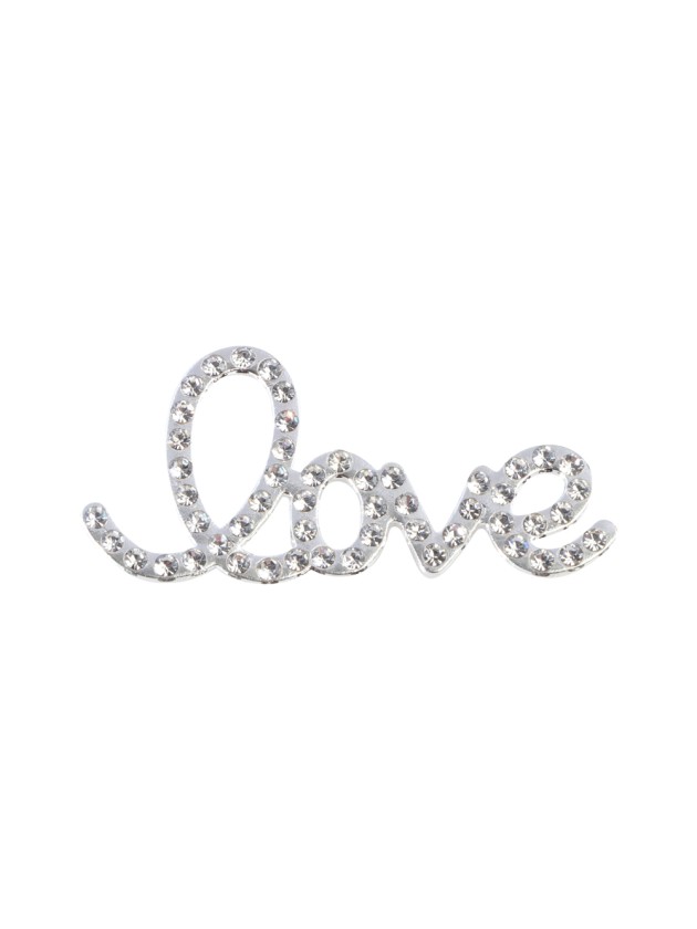 4 SILVER METAL LETTERS LOVE DIAMOND 4CM X 2.2CM X 0.2CM