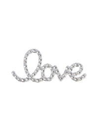 4 SILVER METAL LETTERS LOVE DIAMOND 4CM X 2.2CM X 0.2CM