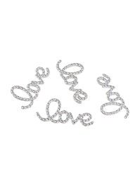 4 BUCHSTABEN METALL DIAMANT LOVE SILBER 4CM X 2.2CM X 0.2CM