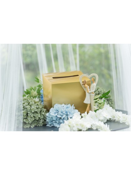 MATT GOLD FOLDABLE WEDDING URN 23CM X 23CM X 23CM