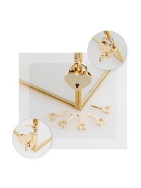 METAL GLASS BUNCHES BOX/ WEDDING GOLDEN URN WITH LOCK 26CM X 15CM X 18.5CM