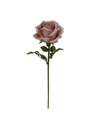 GIANT VELVET ROSE ON STEM POWDER PINK 28CM X 28CM X 108CM