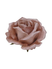 TETE DE ROSE VELOURS ROSE POUDRE DIA 28CM X 18CM