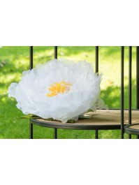 KOPF AUS PFINGSTROSE TÜLL WEISS DIA 28CM X 10CM