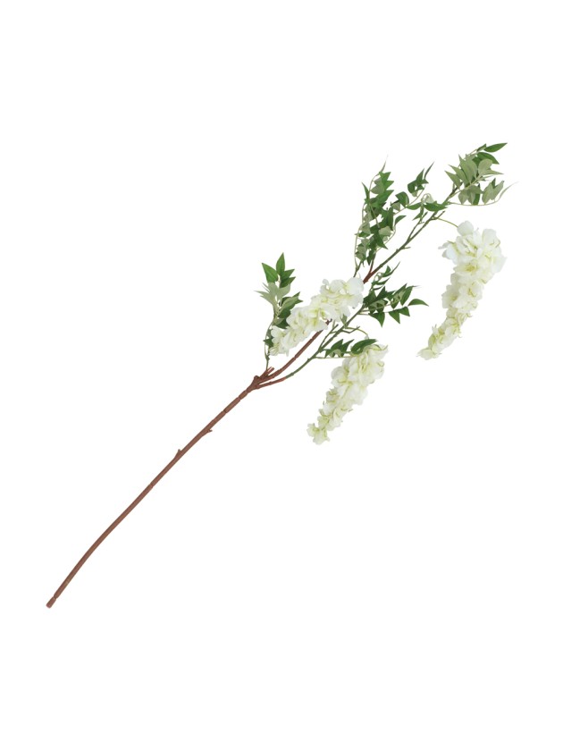GLYCINE BRANCH 3 WHITE FLOWERS 30CM X 10CM X 110CM