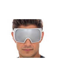 BRILLE MASKE MIT FASSUNG SILBER EFFEKT SPIEGEL 15 cm x 16 cm x 8,2 cm