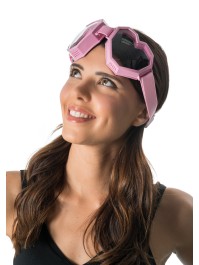 PINK HEART SHAPED FRAME MASK 20CM X 7.5CM