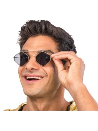 RAPPER GLASSES WITH METAL RHOMBUS SHAPED FRAME 14CM X 13.5CM X 4.6CM