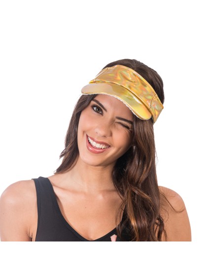 IRIDESCENT GOLD VISOR CAP ONE SIZE