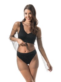 ROCK FESTIVAL MAILLE RESILLE UND STRASS SCHWARZ Einheitsgröße